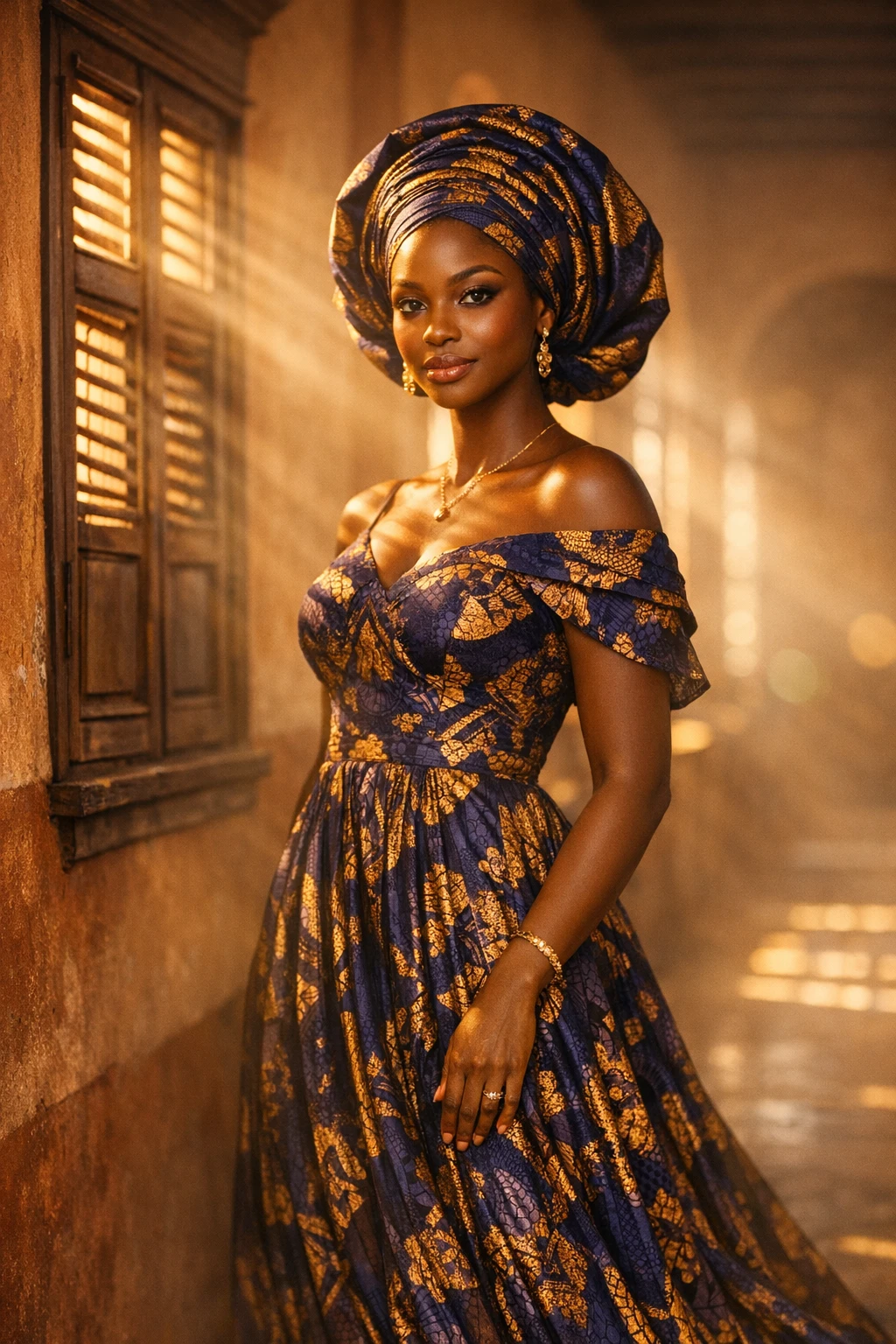 Intimate portrait of a Yoruba woman in a